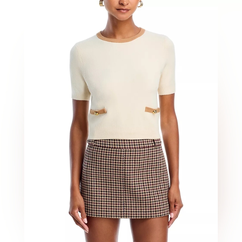 French Connection Elegant Cream and Tan Women's Top